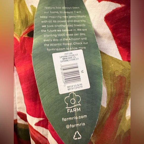 Farm Rio spring forest mini dress. size medium - Picture 3 of 7